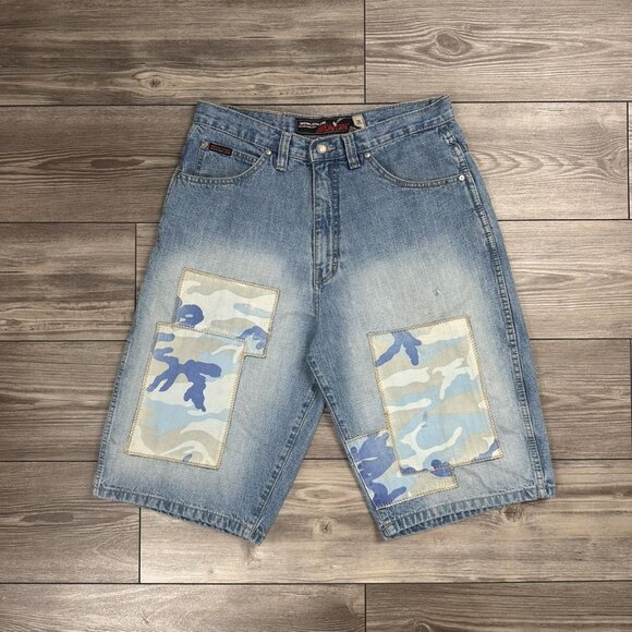 Crazy Vintage Y2K Jordan Craig Baggy Light Wash Denim Shorts - Picture 1 of 8
